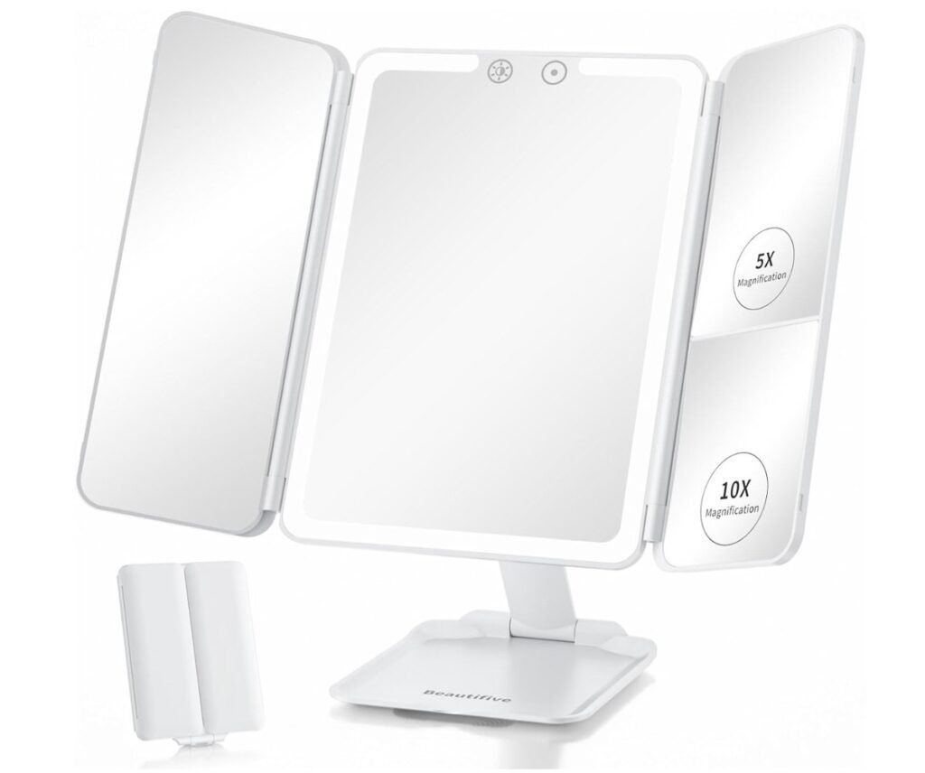 Beautifive Tri-Fold Travel Makeup Mirror